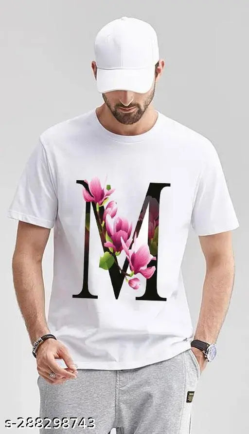 Striped polyester M t-shirt, comfortable round neck with short sleeves, perfect casual wear