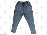 Black denim jogger pants, men's fashion by NR Mart