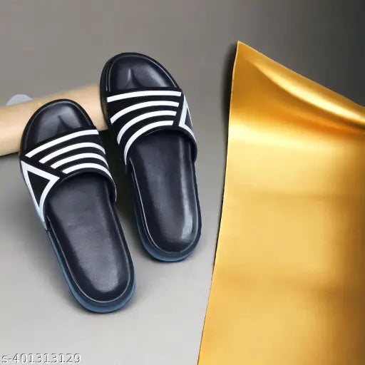 Striped net EVA flip flops for kids (trendy, durable, comfortable)