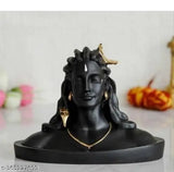 Black Adi Shankara statue with Rudraksha Mala, polyresin Adiyogi Ji figurine for home or office decor