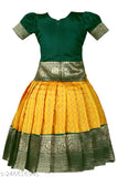 Taffeta silk lehenga choli for girls, floral design with zari stitch, ready-to-wear party wear