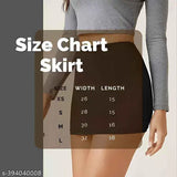 Stylish black mini skirt for women's & girls, solid polyester mix fabric, 95% polyester, 5% Spandex cotton, waist size 26-34 inches, length size 15-16 inches