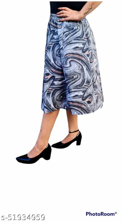 Designer glamarous women's western crepe skirt with printed net, available in sizes 26-38, origin India