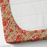 Multi-colored elastic fitted double bedsheet (90x90") with 2 pillow covers by Soniasaa, ideal for summer. Machine washable cotton with a thread count of 240