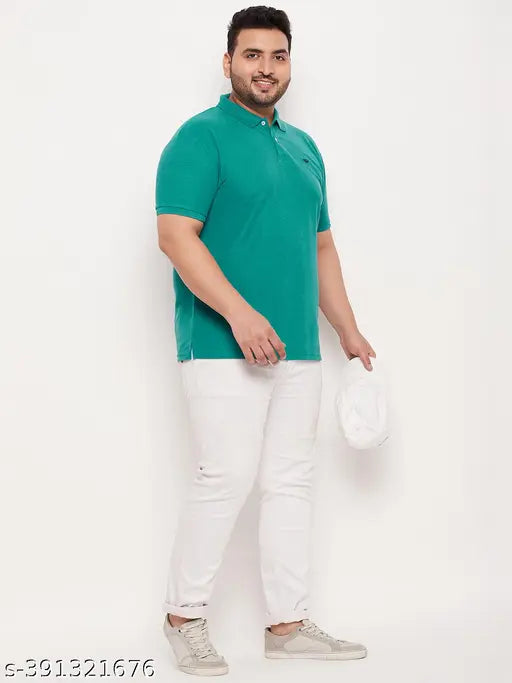 Plus size men's cotton blend golf t-shirt, short sleeves, logo on chest, available in XXXL, 4XL, 5XL