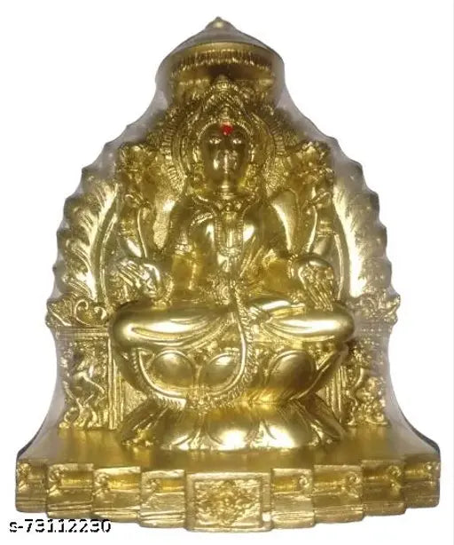 Golden statue of Hindu deity, Lakshmi, with multiple arms