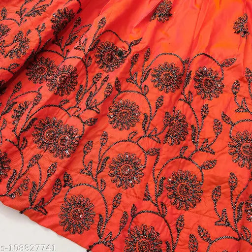 Taffeta silk lehenga choli for girls aged 2-5 years, embroidered ethnic wear in net dupatta on display