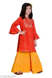 Rayon printed net three-quarter sleeve kurti for kids, 3-4 years old, India origin