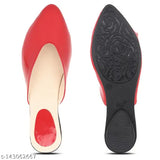 Patent leather ankle bellies mule sandals, embellished design for office or party, size options: IND-4 to IND-8