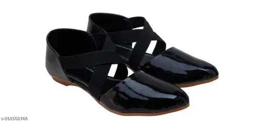 Black nubuck embellished sandals with closed back, India-made (sizes: IND-3 to IND-8)