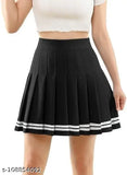 Cotton printed net Caracola girl pleated mini skirt, stylish high waist skater tennis skirt for women sizes 24-34