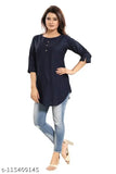 Black rayon cotton embroidered top for women in small plus size, dream dzire design with three-quarter sleeves