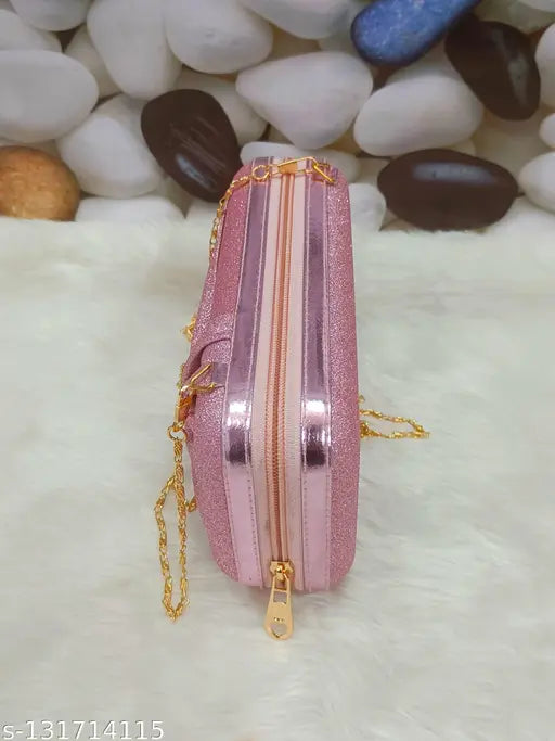 Purple satin fabric women's clutch wallet