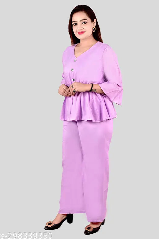 Aleena women's peach crepe crop top & bottom set - boho chic, trendy, and comfortable clothing for casual or festive occasions