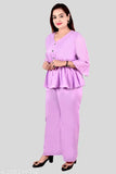Aleena women's peach crepe crop top & bottom set - boho chic, trendy, and comfortable clothing for casual or festive occasions