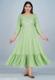 Green embroidered anarkali kurta