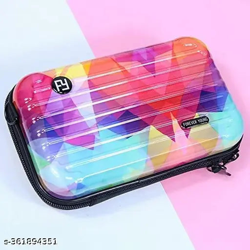 A crossbody shoulder bag with a side sling design, suitable for girls, in colors that appear multicolored or rainbow-themed