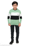 Wool striped long sleeve sweater for boys, pretty fancy design, 7-8 years size (chest size: 30 inches), India origin