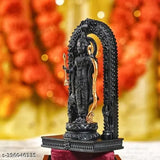 Black 3D Printed UV Resin Ram Lalla Miniature Statue, 6 inches tall - Hindu deity for home decor from Ayodhya