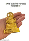 Metal Ganesha idols, 11cm x 11cm x 7cm, Indian handcrafted temple figurine
