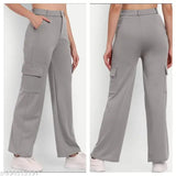 Grey cargo pants with side pockets