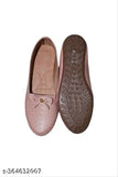 Pink PU textured ballerinas (BT04) - everyday wear slip-on shoes from India