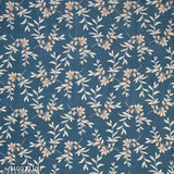 White and blue floral fitted elastic superfien cotton bedsheet with 2 pillow covers, perfect for a summer refresh in the adult bedroom