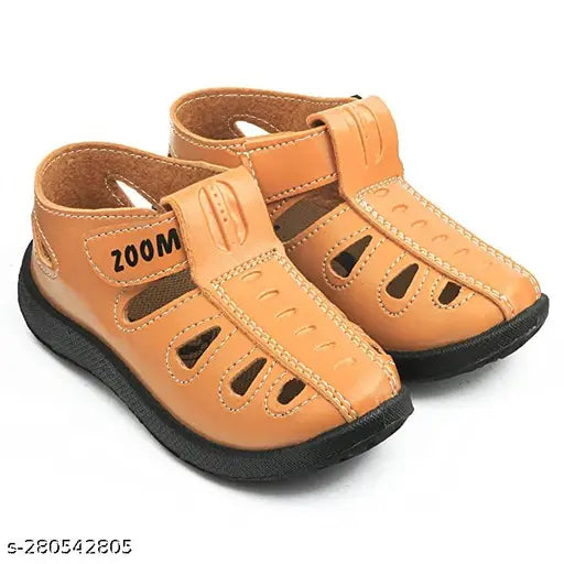 Orange synthetic velcro indoor outdoor kids' wear flip flop sandals with floaters footwear
