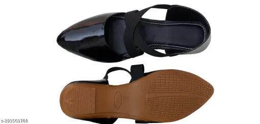 Nubuck belly sandals, black embellished design for Ind sizes 3-8, India origin