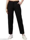 Cotton Lycra women's/girls straight fit tiger style pants, solid color, elegance for every occasion - Indian origin