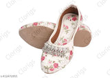 Handmade floral print textile and TPR Kids Jutti, stylish, comfortable for girls aged 2.5-5.5 years, Indian origin
