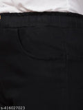 Black stretchable premium denim high-waist women's jogger jeans with elastic waist and cuffs
