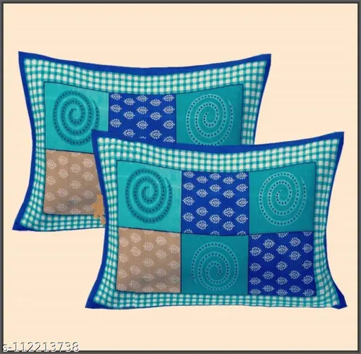 Jaipuri pure cotton double bedsheet with 2 pillow covers - soft luxury bedding, fade-resistant, vibrant color India