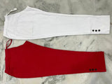 White cotton pants, unstitched, men's slim fit