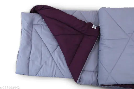 Double size dual-color purple grey Italian bird comforter, all weather, 250 GSM polyester fill with luxurious microfiber shell