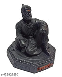 Polystone black Chhatrapati Shivaji Maharaj statue, Indian handicraft with matte finish (9x9x9 cm)