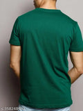 Short sleeve printed cotton V-Neck T-shirt, classic fit, made in India
