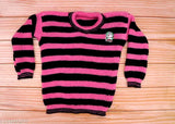 NAVMAV Unisex Winter Woolen Top Pullover Round Nack Striped Design with Attached Sticker Sweatshirt Top Sweater Keep worm & Comforte for Baby Girls & Baby Boys (2-4years)