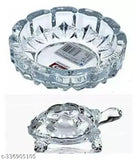Glass religious whitewhale crystal tortoise figurine, ideal for career and luck enhancement, measures 10cm x 10cm x 10cm, handcrafted in India
