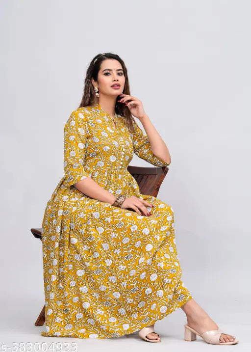 Sanganeri print womens rayon kurta