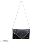 Black glitter sling bag, adjustable strap, multiple pockets