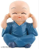 Resin Buddha Monk set (4 pcs), Indian-crafted figurines, easy to clean for home or gift decor