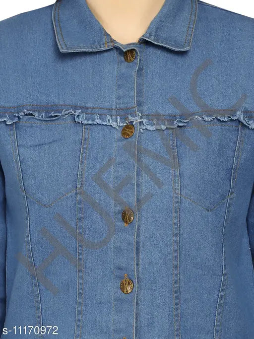 Solid denim Trandy jacket, long sleeves, size S: 36-32-32 (India)