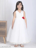 White net party dress for kids, embellished sleeveless style, ideal for ages 1-4 years, India origin
