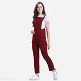 Solid rayon women's dungaree, short sleeves, solid pattern, casual wear from India