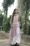 Girls lavender cotton lehenga choli suit, intricate sequence embroidery, perfect for special occasions