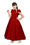 Red silk frock for girls aged 3-13, single pack from India