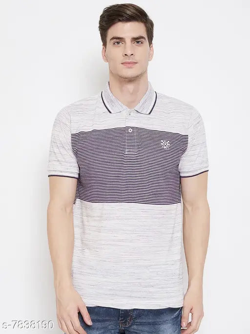 Camey men's printed collar polo cotton T-shirt, short sleeves, size L & XXL, made in India