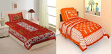 Elite Classy cotton 140 thread count single bedsheets combo, pack of 2 for Indian Queen size beds (85x59, 26x16 pillows)