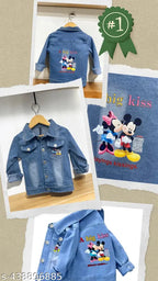 Denim Big McKey Kiss jacket, printed with iconic characters for kids, long sleeves, 3-4 years size